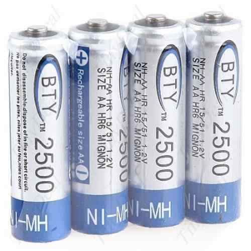 Pilhas Recarregáveis 2500 Mah Bty - Pack Com 4